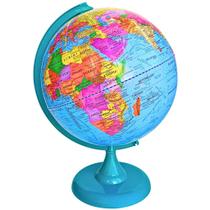 Globo Terrestre Político 30 cm Diâmetro - Verde Turquesa Globo Terrestre Político 30 cm Diâmetro - Verde Turquesa