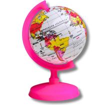 Globo Terrestre Político Decorativo Baby 10cm Diâmetro Rosa
