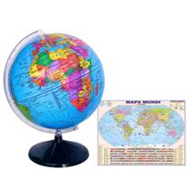 Globo Terrestre Político Giratório 30 Cm Diâmetro + Mapa Mundi Gigante Globo Terrestre Político Giratório 30 Cm Diâmetro + Mapa Mundi Gigante