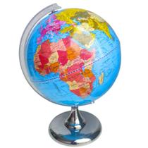 Globo Terrestre Político Giratório Continental Base Cromada - 30 Cm Diâmetro Globo Terrestre Político Giratório Continental Base Cromada - 30 Cm Diâmetro