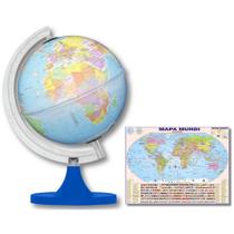 Globo Terrestre Político Luminoso 21cm Diâmetro + Mapa Mundi Gigante