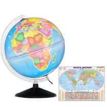 Globo Terrestre Político Prisma 30 cm com Lâmpada LED + Mapa Mundi