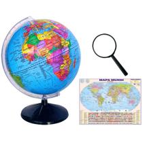 Globo Terrestre Político Studio 30cm Diâmetro com Mapa Mundi Gigante e Lupa
