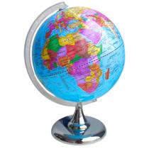 Globo Terrestre Político Studio Giratório Base Cromada - 30 Cm Diâmetro