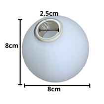 Globo Vidro Esfera/bola 8 Cm Diâmetro Fosco Sem Colar Branco