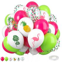 Globos FEYG Tropicales impresos rosa, verde y blanco de 30 cm