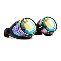 GloFX Policromado Wormhole Caleidoscópio Goggles - Festival Rave Costume Cosplay Prism EDM 3D Welding Gothic Goggles