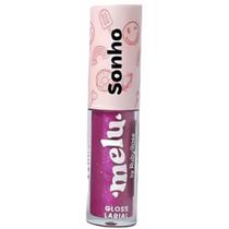 Gloss Labial com Glitter Melu Cores Brilhantes - Ruby Rose