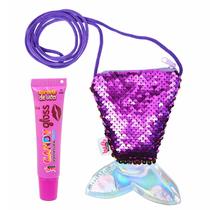 Gloss Labial Infantil Candy Gloss Sorvete De Uva Bolsa Lantejoulas Sereia Makebrinq