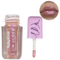 Gloss Labial Ruby Rose Com Glitter Lip Gloss ShineC/Brilho