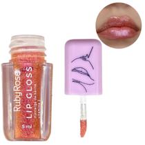 Gloss Labial Ruby Rose Com Glitter Lip Gloss ShineC/Brilho