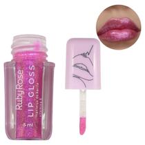 Gloss Labial Ruby Rose Com Glitter Lip Gloss ShineC/Brilho