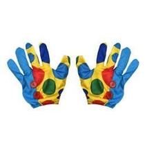 Gloves Dress Up America azul e amarelo Polka Dot Clown