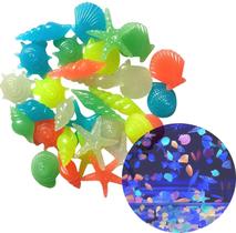 Glow in The Dark Pebbles Oubest Blue 100 unidades para jardim/aquário