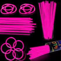 Glow Sticks XiaWalangzhuo, rosa de 8 polegadas, pacote com 100 lembrancinhas Glow Sticks XiaWalangzhuo, rosa de 8 polegadas, pacote com 100 lembrancinhas