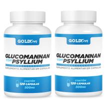 Glucomanan Psylium 240 cápsulas kit 2 frascos x 120 cápsulas 500mg
