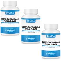 Glucomannan Psyllium Kit 3 Frascos x 120 Cáps 500 Mg 360 cápsulas
