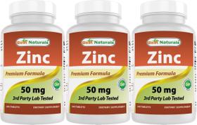 Gluconato de zinco Best Naturals 50 mg, 720 comprimidos, pacote com 3 Gluconato de zinco Best Naturals 50 mg, 720 comprimidos, pacote com 3