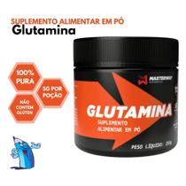 Glutamina 100% pura suplemento alimentar em pó 250g masterway