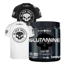 Glutamina 300g + Camiseta Esportiva Padrãæo Branco Exg - Black Skull Glutamina 300g + Camiseta Esportiva Padrãæo Branco Exg - Black Skull