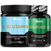 Glutamina Pura 250g + Complexo B 120 Caps Growth Supplements Glutamina Pura 250g + Complexo B 120 Caps Growth Supplements