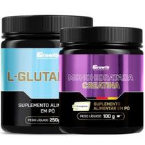 Glutamina Pura 250g + Creatina Pura 100g Creapure Growth