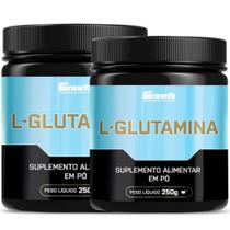Glutamina Pura 250g Growth Supplements Kit 2 Potes