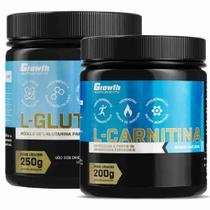 Glutamina Pura 250g + L-Carnitina em Pó 200g Growth