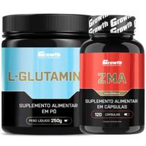 Glutamina Pura 250g + ZMA 120 Caps Growth Supplements