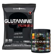 Glutamina Turbo - Refil - 500g - Black Skull + Bone Crusher - 300g - Black Skull