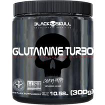 Glutamine Turbo Caveira Preta - Glutamina 300g - Black Skull