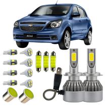 GM Agile Kit Led Farol Baixo Meia Luz Teto Ré Placa T10