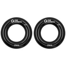 GM CLIMBING Anillo de Rappel Pequeño Negro 25kN para Escalada en Roca, Arborista, Rescate, Slackline y Hamaca 2 unidades