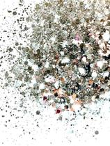 GM26 Glitter Chunky flocado Poliéster Importado resina unha 10gr - SILVER