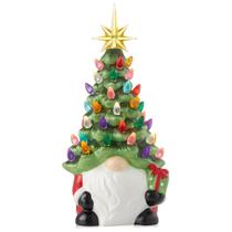 Gnome de Natal Casafield em Cerâmica Pintada à Mão com Luzes