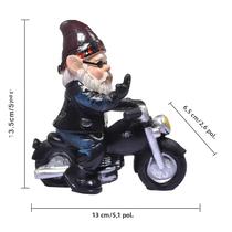 Gnomo De Jardim Montando Motocicleta, Figura Decorativa Engraçada Para Quintal E Casa