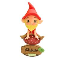 Gnomo do Cogumelo Paixão - Artesanal em Biscuit - 11x4cm