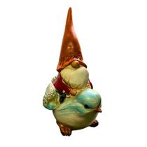 Gnomo Guardião dos Céus Montado em um Pássaro Azul - 17cm