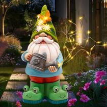 Gnomo regador solar Vcdsoy com 30 luzes LED quentes