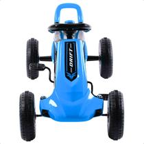 Go Kart Azul Uni Toys Com Rodas Antiderrapante Pedal e Passeio 2 em 1 Som