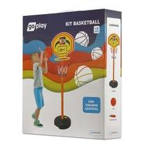 Go play kit basketball c/ pedestal ajustavel, bola e bomba - br951