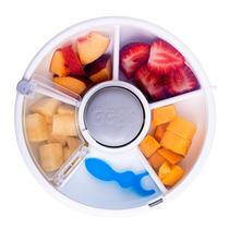 GoBe Kids Snack Spinner - Recipiente de lanche reutilizável com 5 distribuidores de compartimento e tampa BPA e PVC Free segura de lava-louças Sem derramamento, à prova de vazamentos para Crianças, Bebês, Casa, Viagem