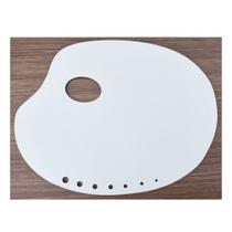 Gode Paleta p/ Pintura em Formato Anatômico Oval Branco 31x26 cm