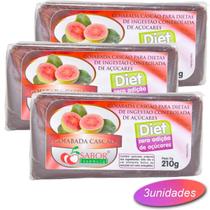 Goiabada Cascão Diet Zero Açúcar E Glúten Tablete 210g 3uni - Sabor Essencial