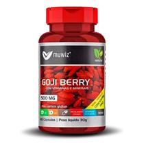 Goji Berry Muwiz 60 Cápsulas 500mg c/ Vitaminas e Minerais