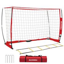 Gol de Futebol BaseGoal 1,8x1,2m com Rede Dobrável e Escada de Agilidade Gol de Futebol BaseGoal 1,8x1,2m com Rede Dobrável e Escada de Agilidade