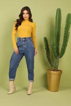 Gola alta canelada Caramelo