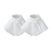Gola de blusa chique, abotoada, removível, de algodão branco falso