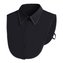 Gola de blusa, gola falsa, removível, algodão preto feminino