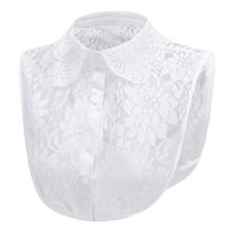 Gola falsa: blusa branca removível com acabamento em renda, 20x20cm Gola falsa: blusa branca removível com acabamento em renda, 20x20cm